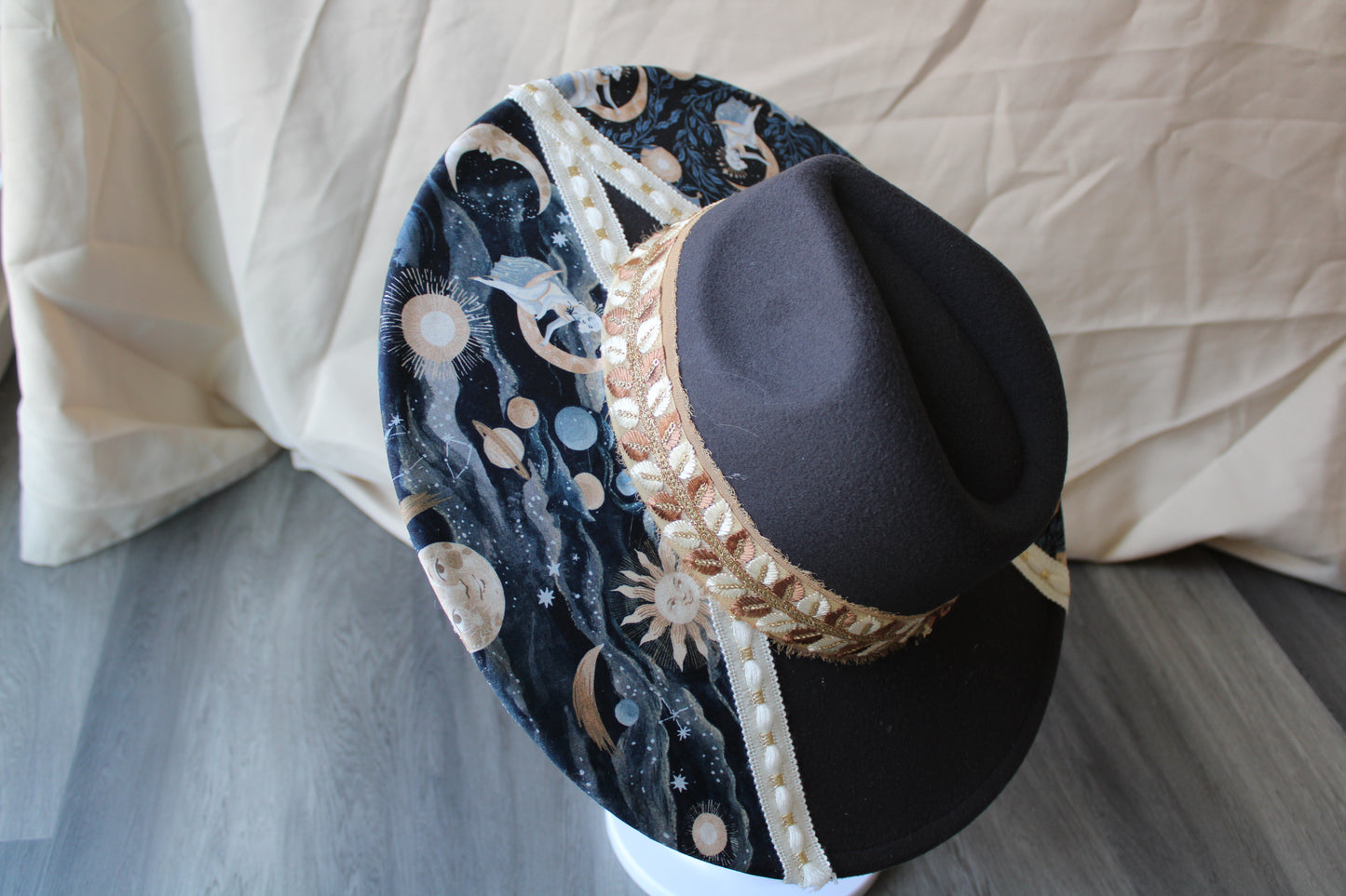 Etherial Moons Black Felt Fedora