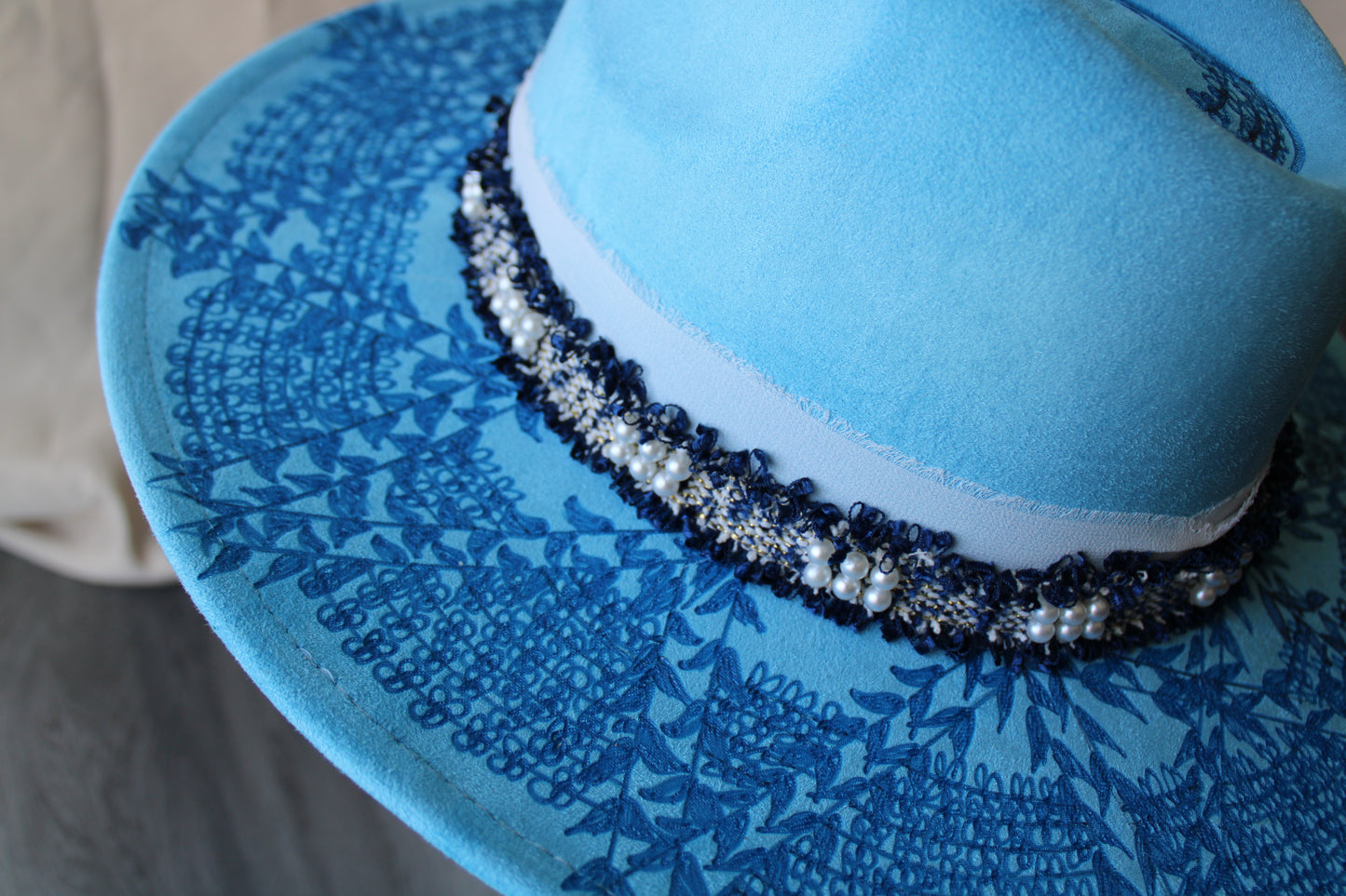 Secret Garden Burned Sky Blue Fedora