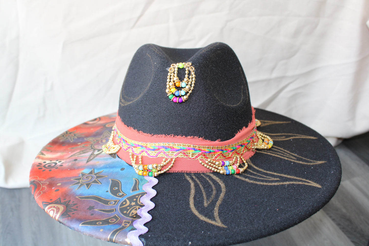 Celestial Celebration Black Felt Fedora