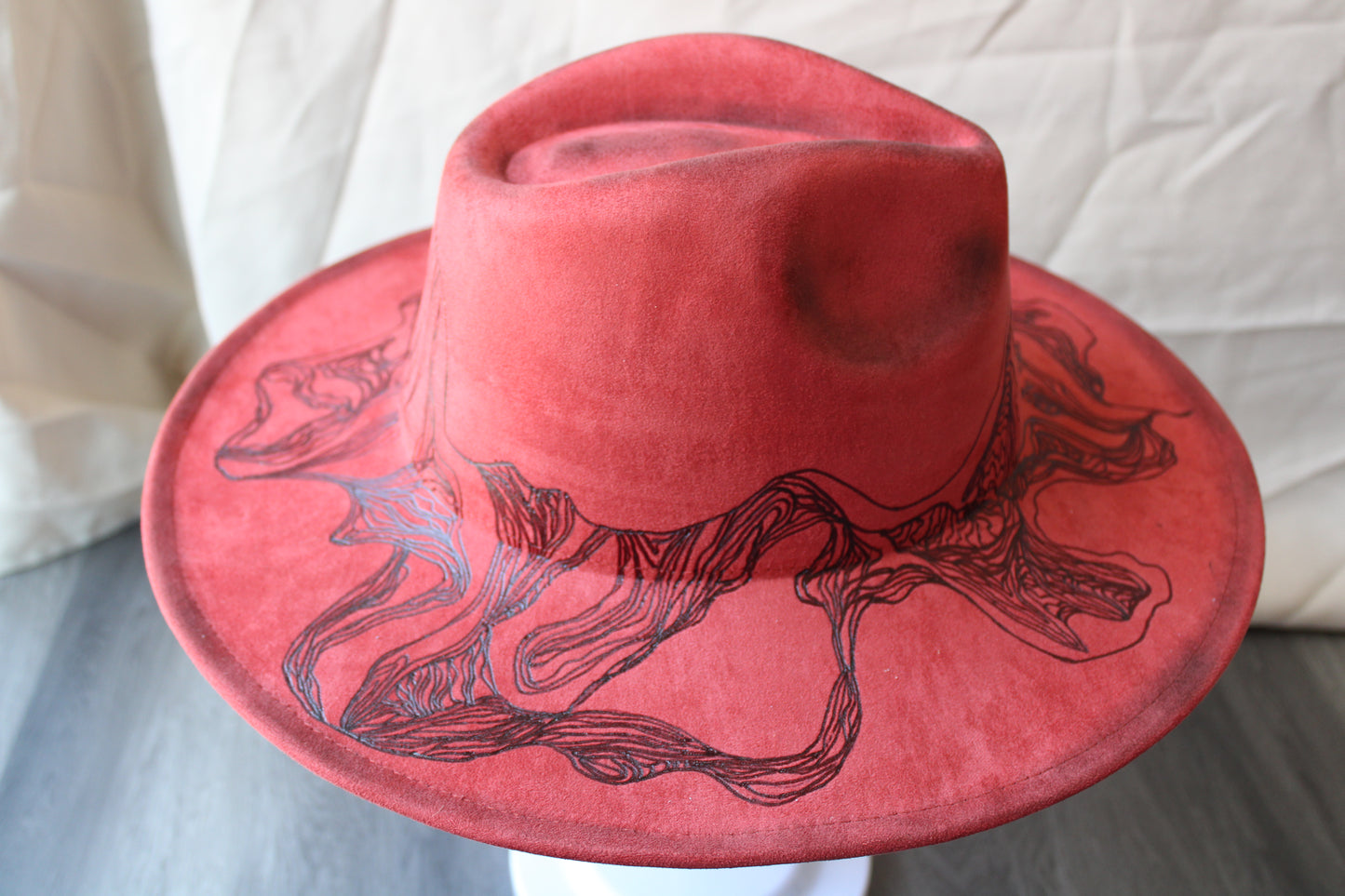 Smoke On The Water Rust Orange Burned Fedora