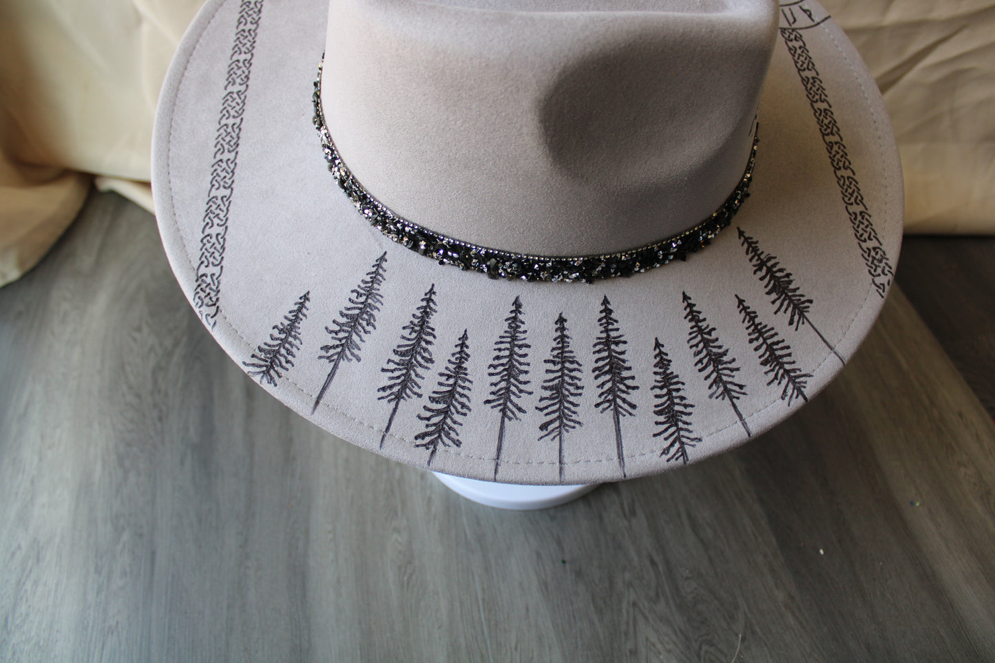 Celtic Forest Burned Grey Suede Fedora