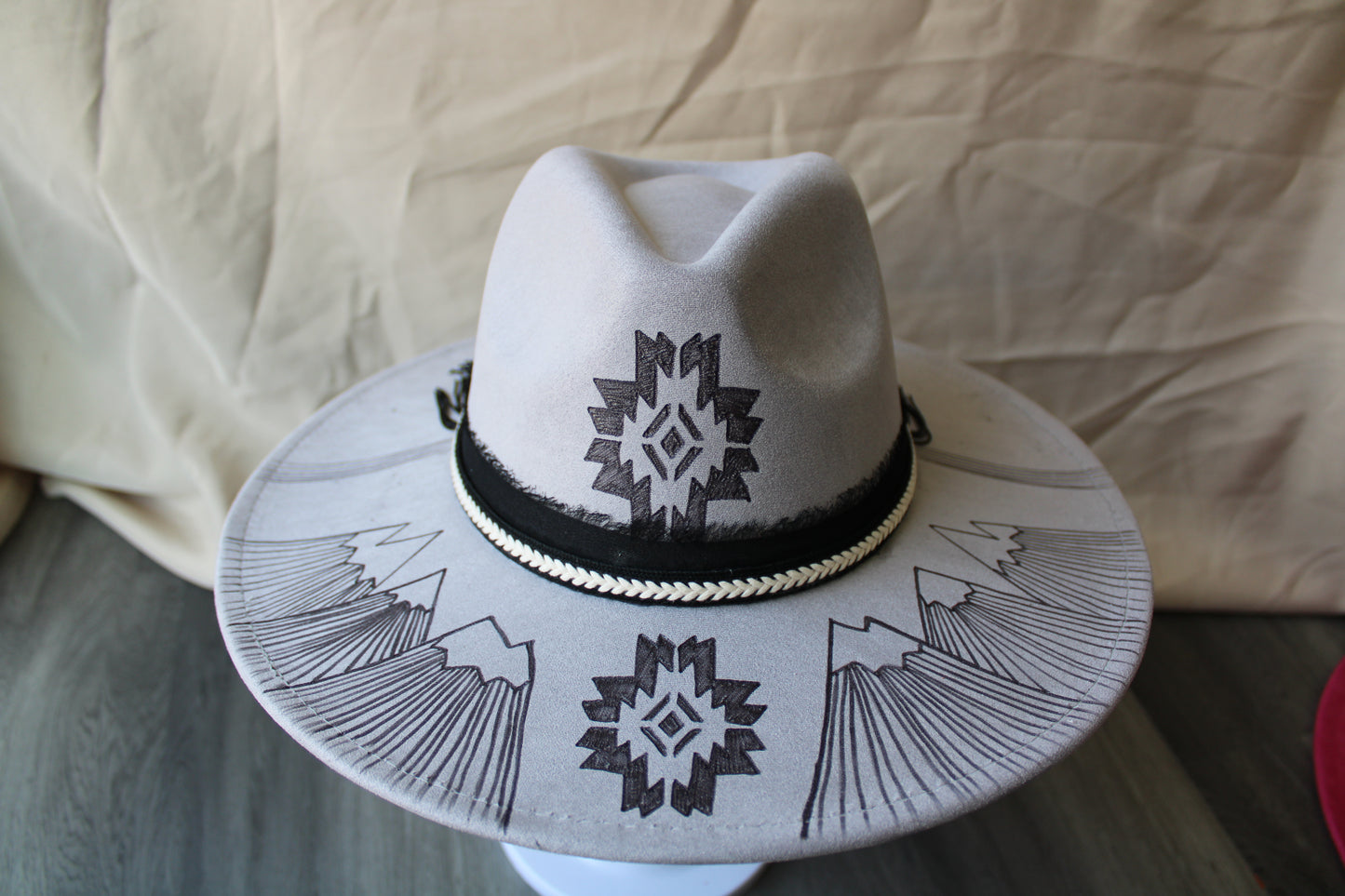 Western Mountains Grey Suede Burned Fedora