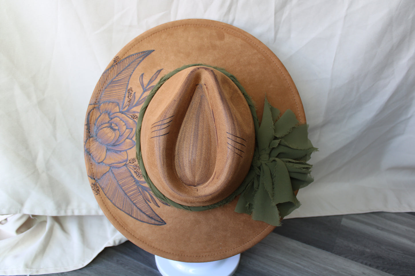 Peony Moon Khaki Burned Suede Fedora