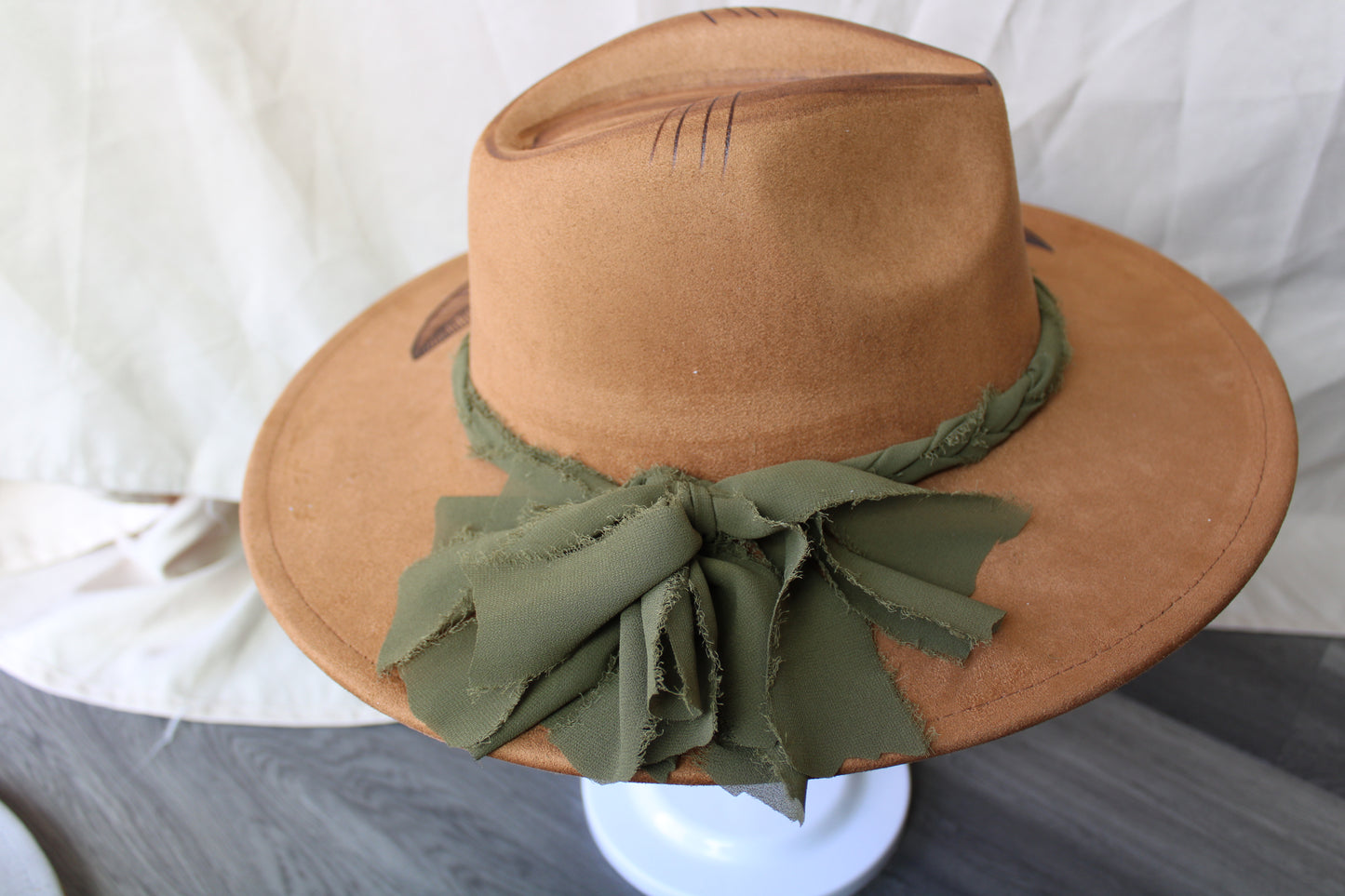 Peony Moon Khaki Burned Suede Fedora
