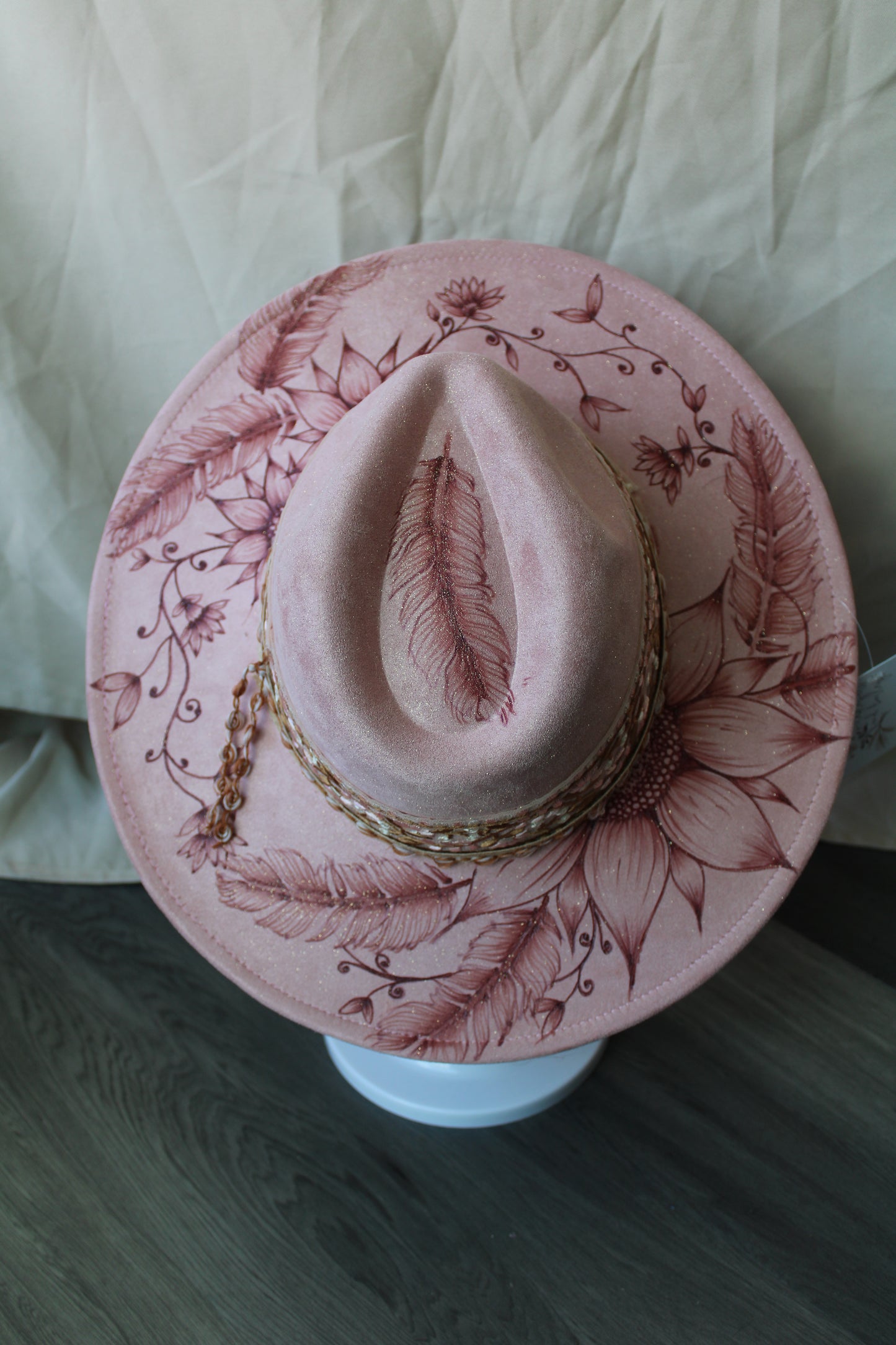 Sunflower Dreams Pink Burned Suede Fedora