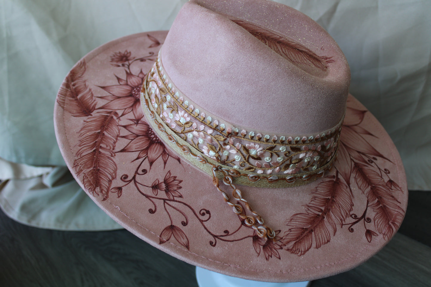 Sunflower Dreams Pink Burned Suede Fedora