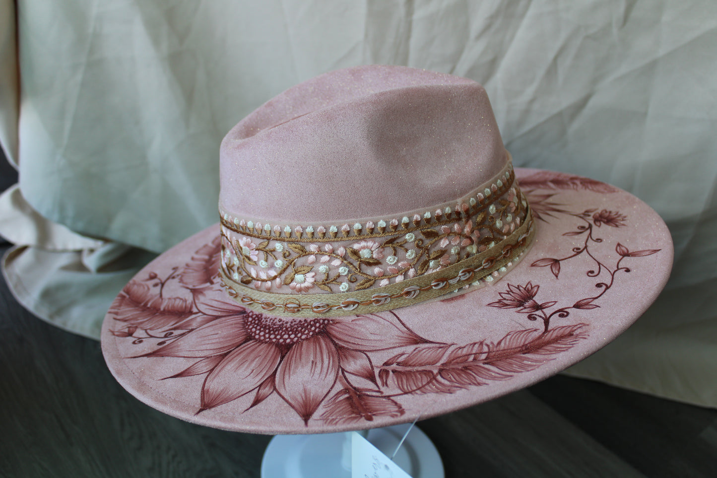 Sunflower Dreams Pink Burned Suede Fedora