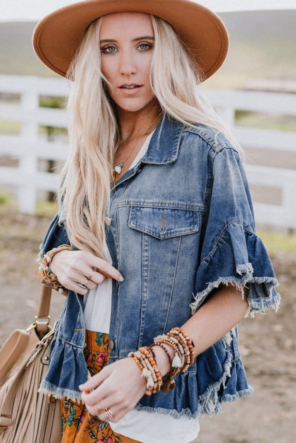 Peacock Sleeve Denim Jacket