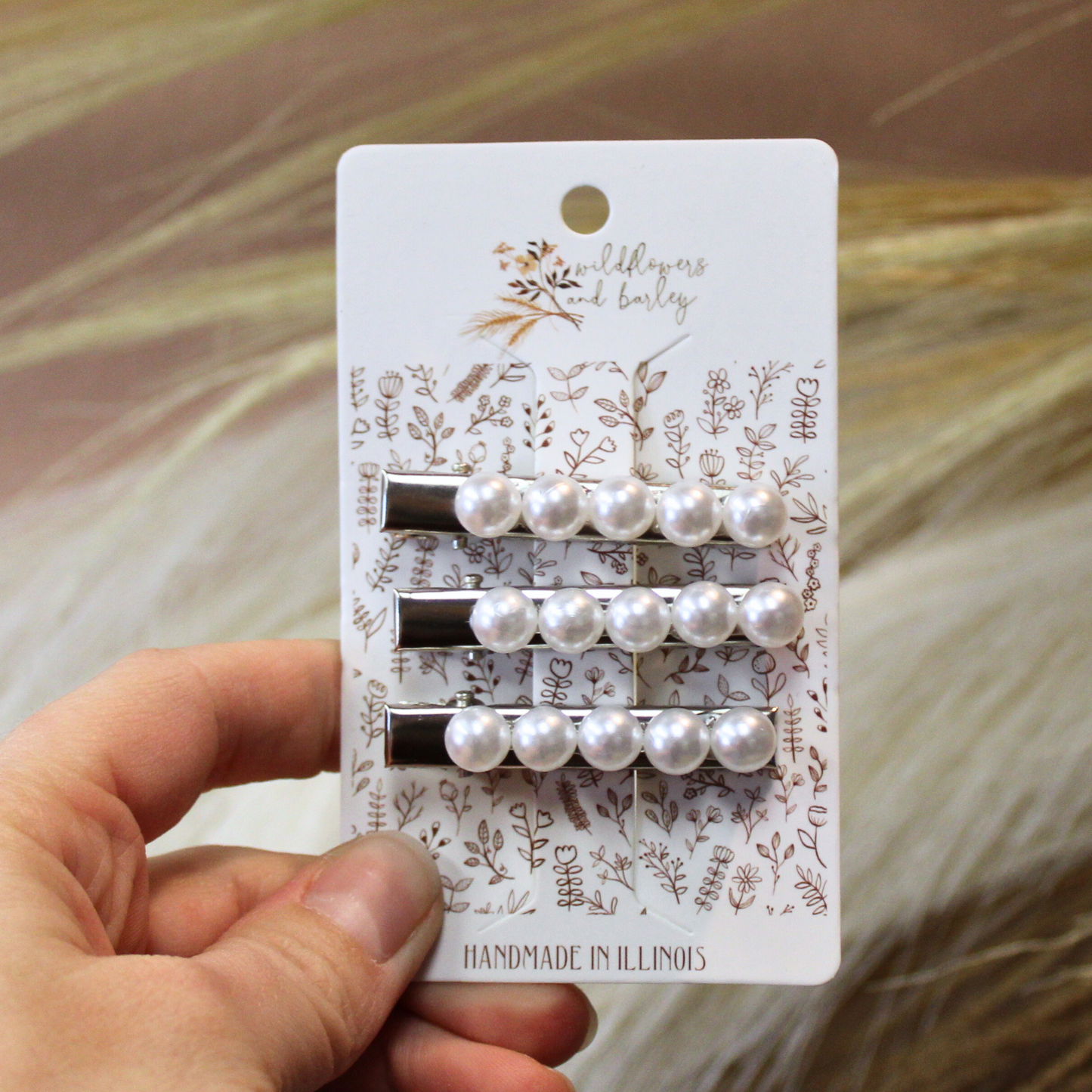 Pearl Hair Clip Trio
