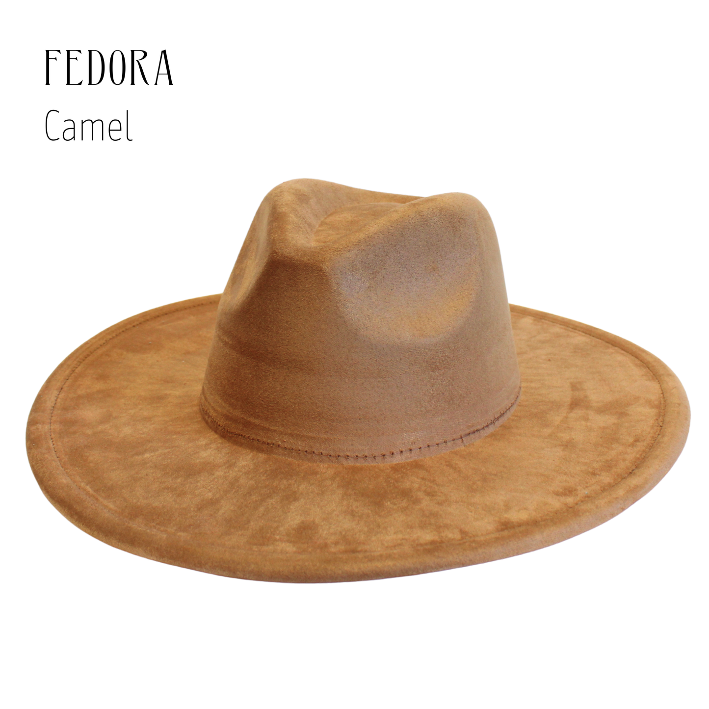 Vegan Suede Blank Rancher Crown Fedora – Adjustable Hat for DIY & Hat Burning