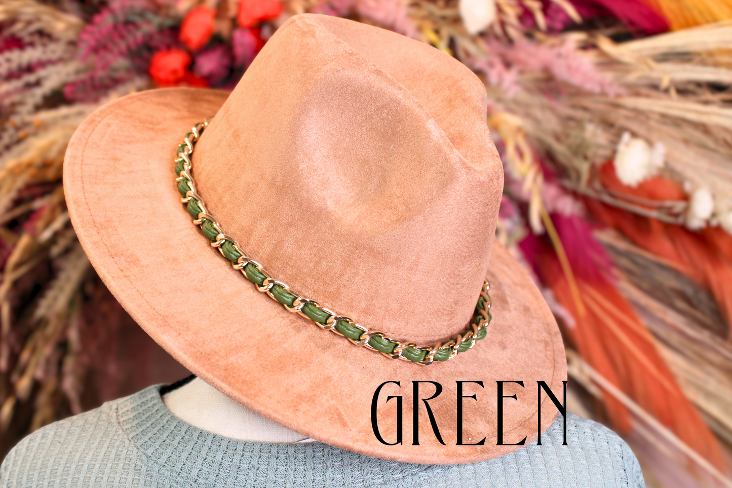 Golden Hour Hat Band – Gold Metal & Vegan Leather