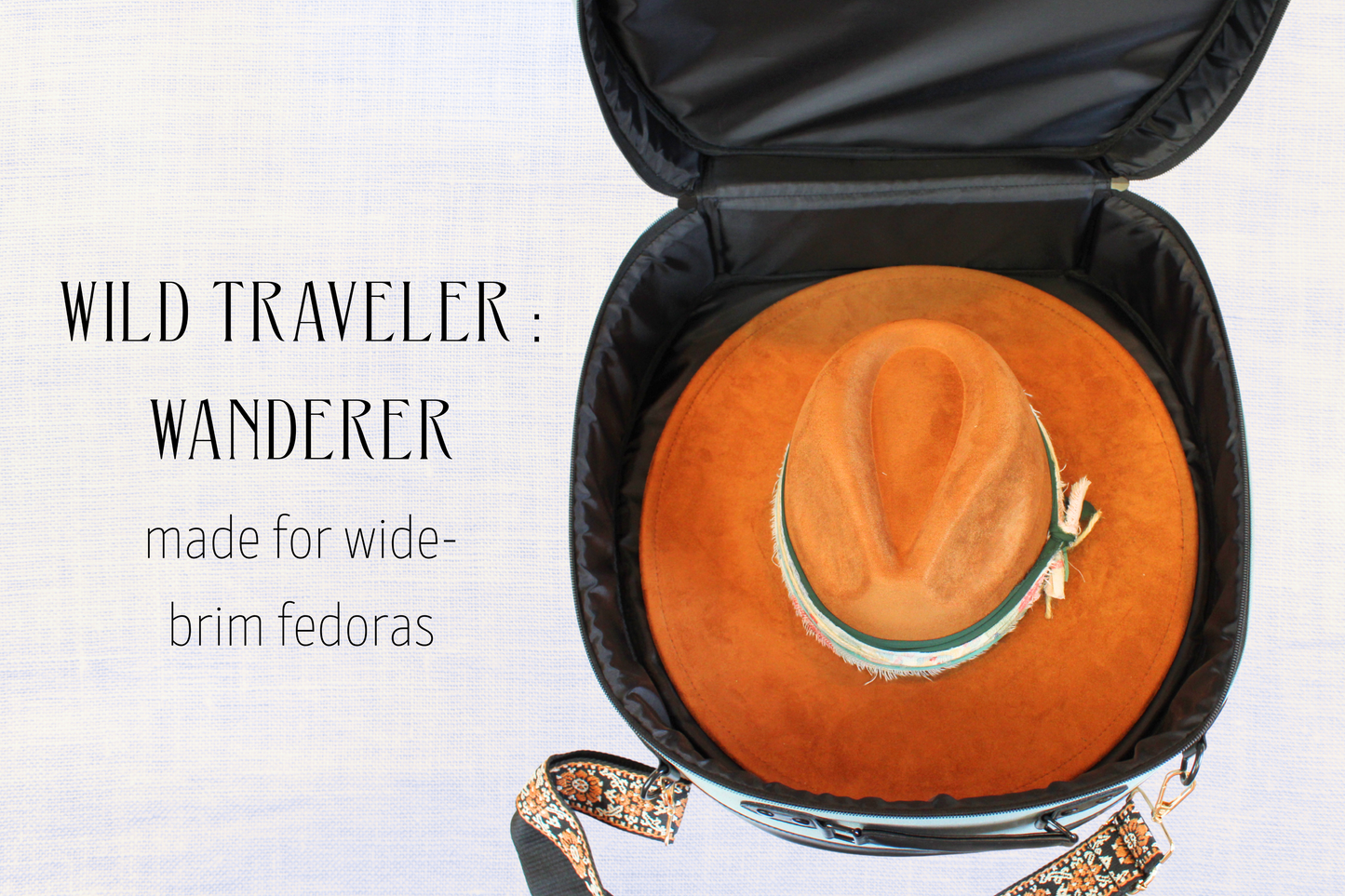 Wild Traveler Hat Case: Wanderer – Wide Brim Fedora Travel Case
