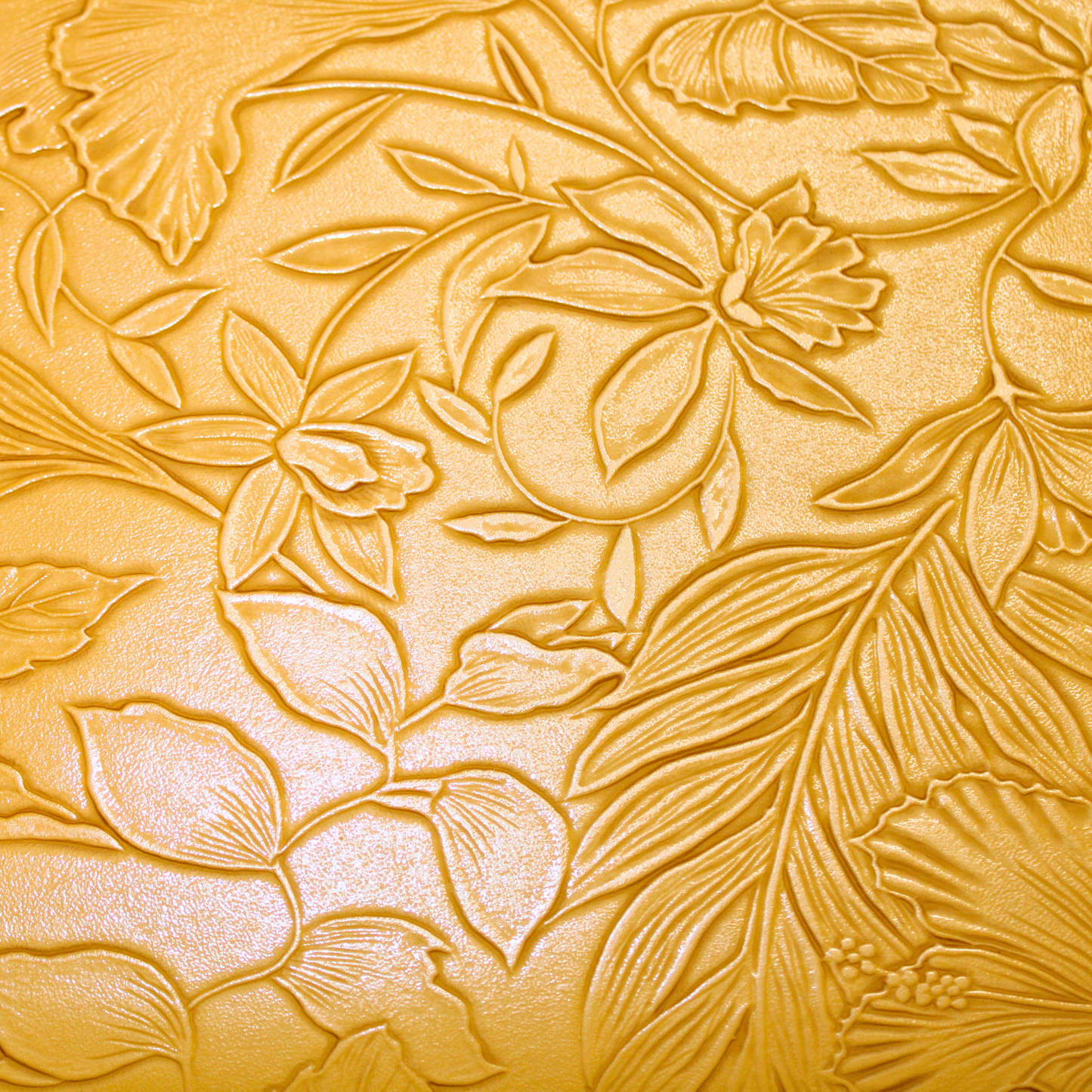 embossed vegan leather in mustard yellow