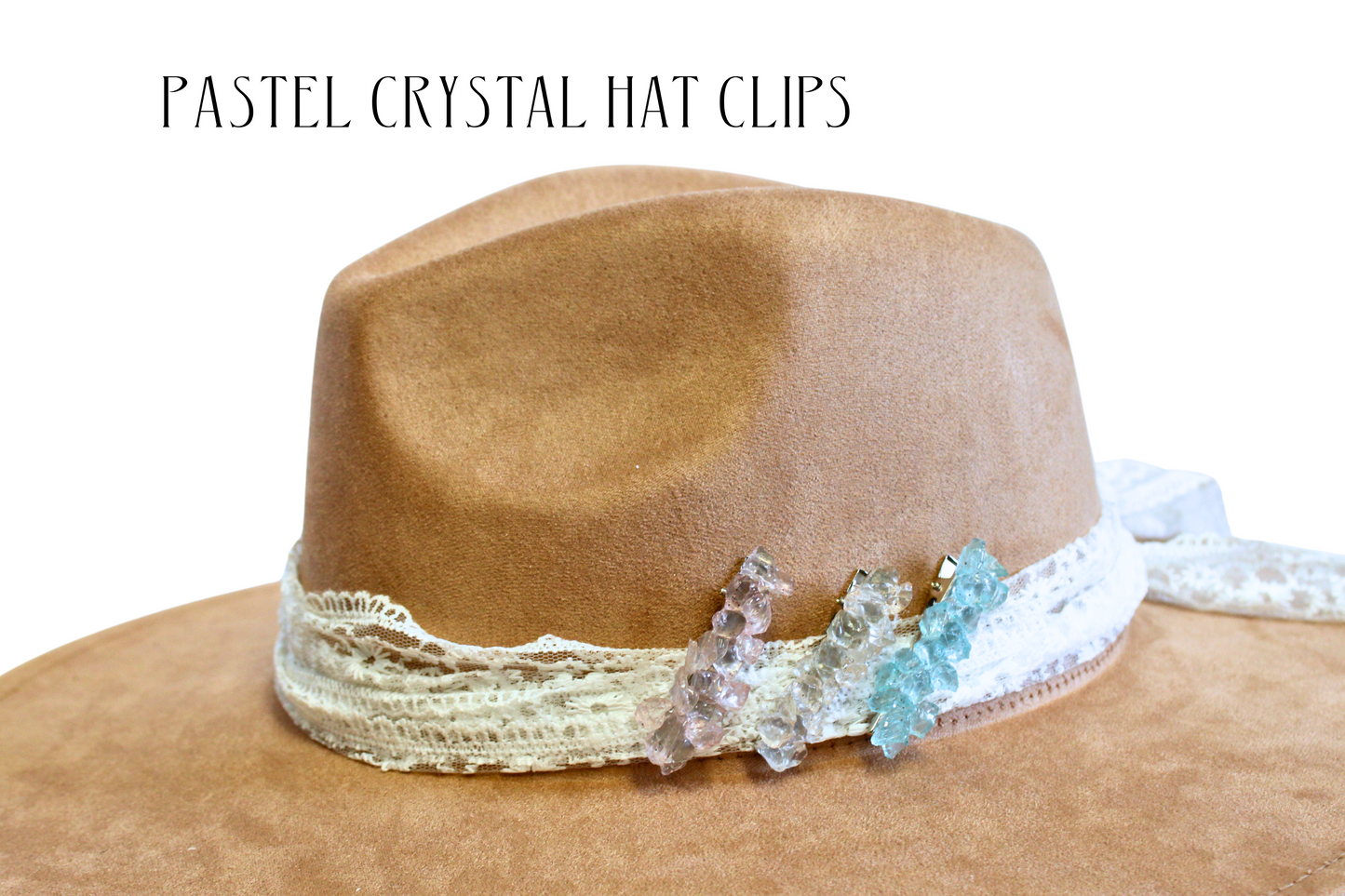 Pastel Crystal Hat Clip Set – Handmade Crystal Clips for Hats & Hair (Pack of 3)