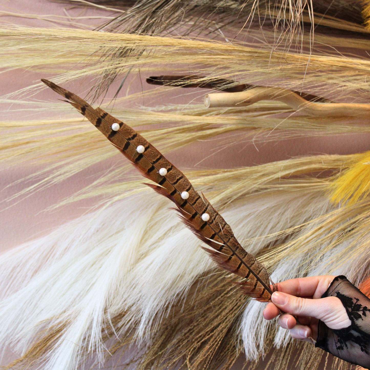 Handmade Premium Studded Pheasant Feather