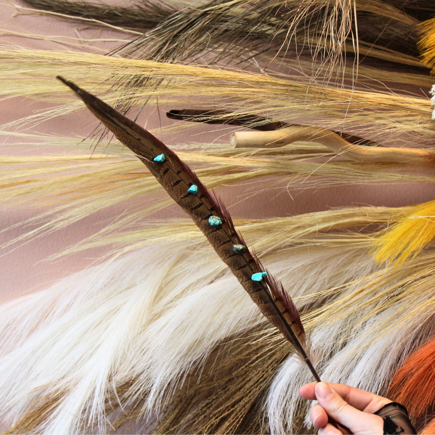Handmade Premium Studded Pheasant Feather
