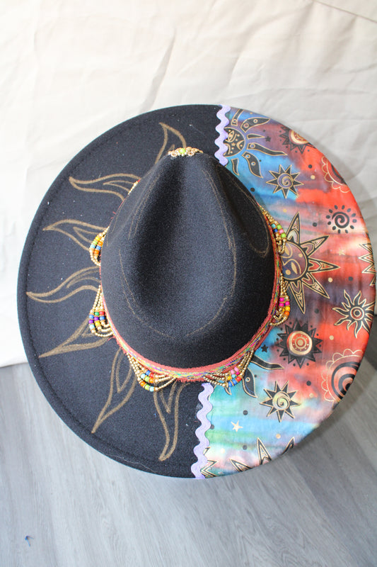 Celestial Celebration Black Felt Fedora