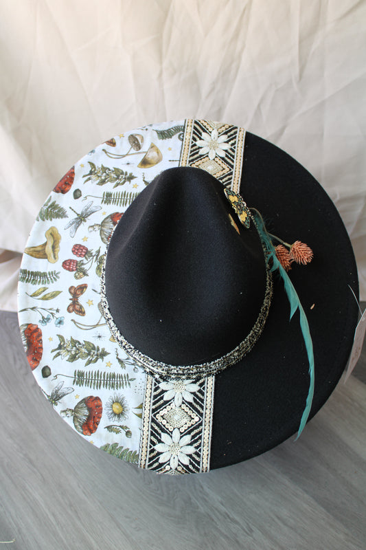 Herbal Whimsy Hand-Decorated Fedora