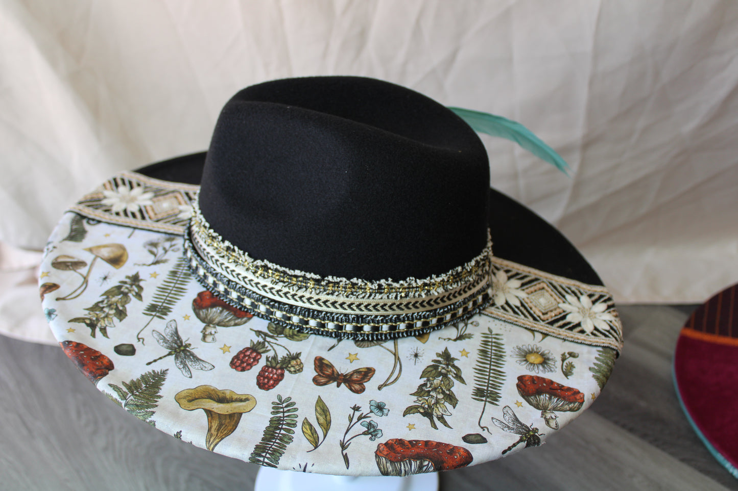 Herbal Whimsy Hand-Decorated Fedora