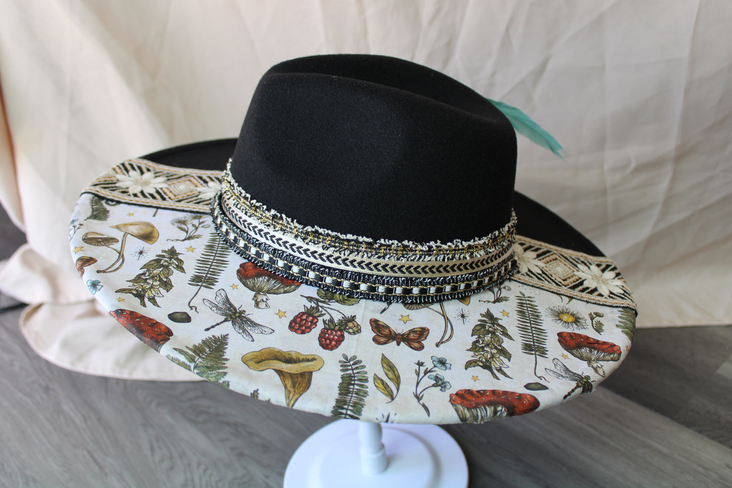 Herbal Whimsy Hand-Decorated Fedora