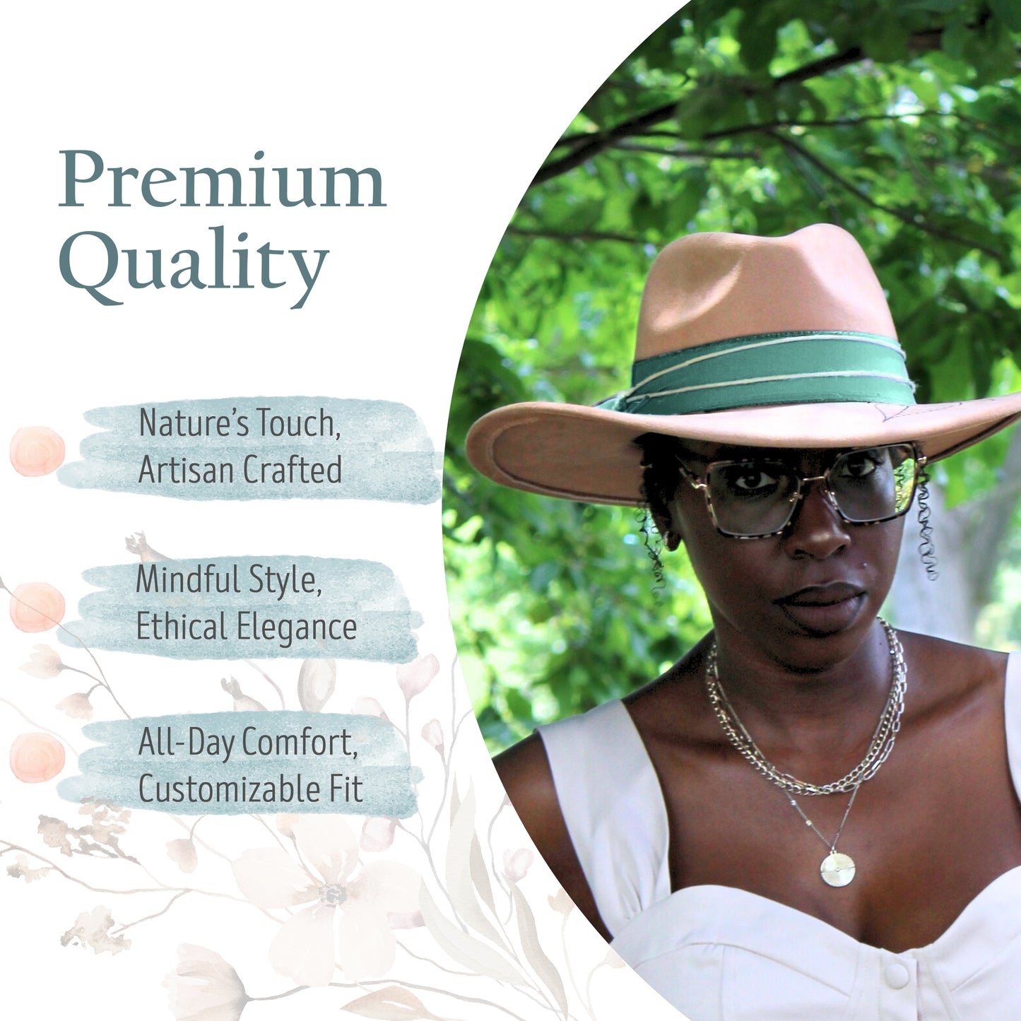 Sunflower Hand-Burned Fedora