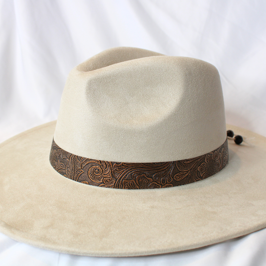 Bronzed Bloom Handmade Vegan Leather Hat Band