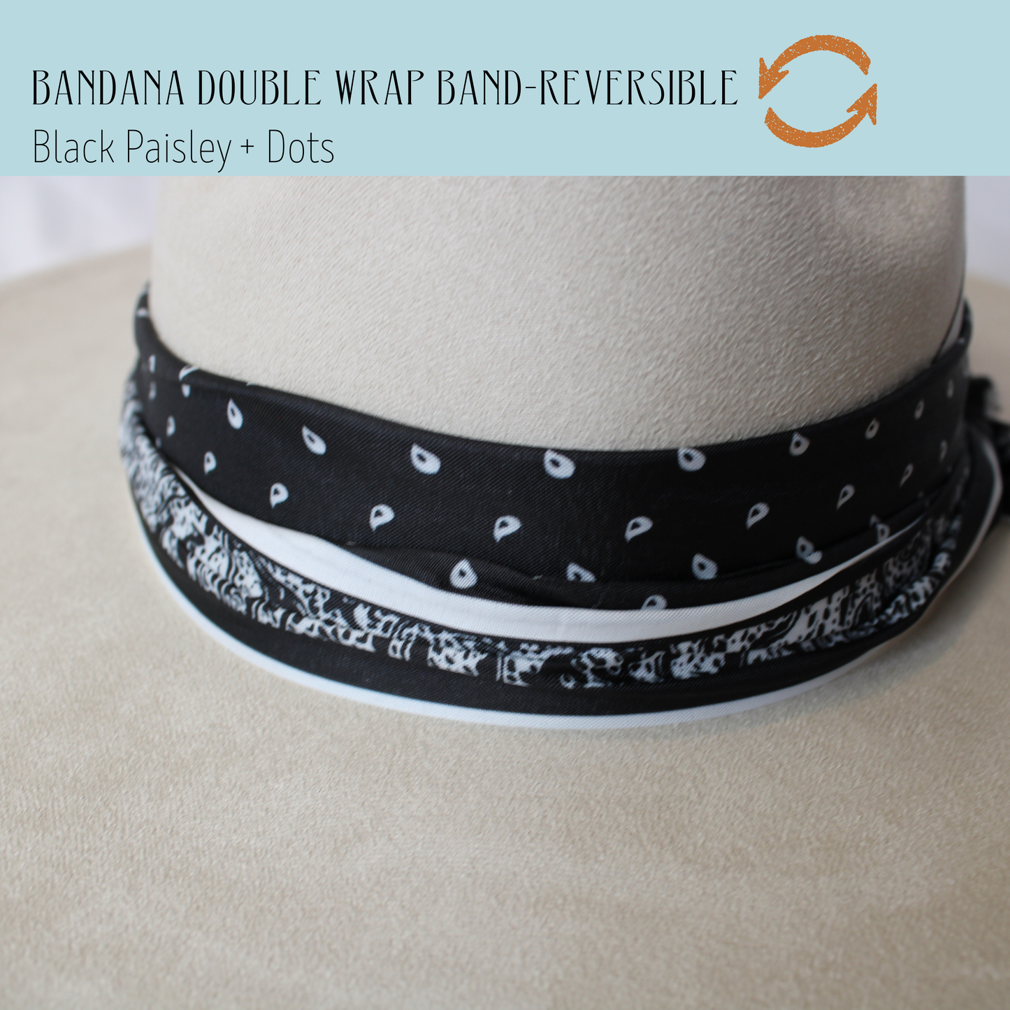 Bandana Double Wrap Reversible Hat Bands