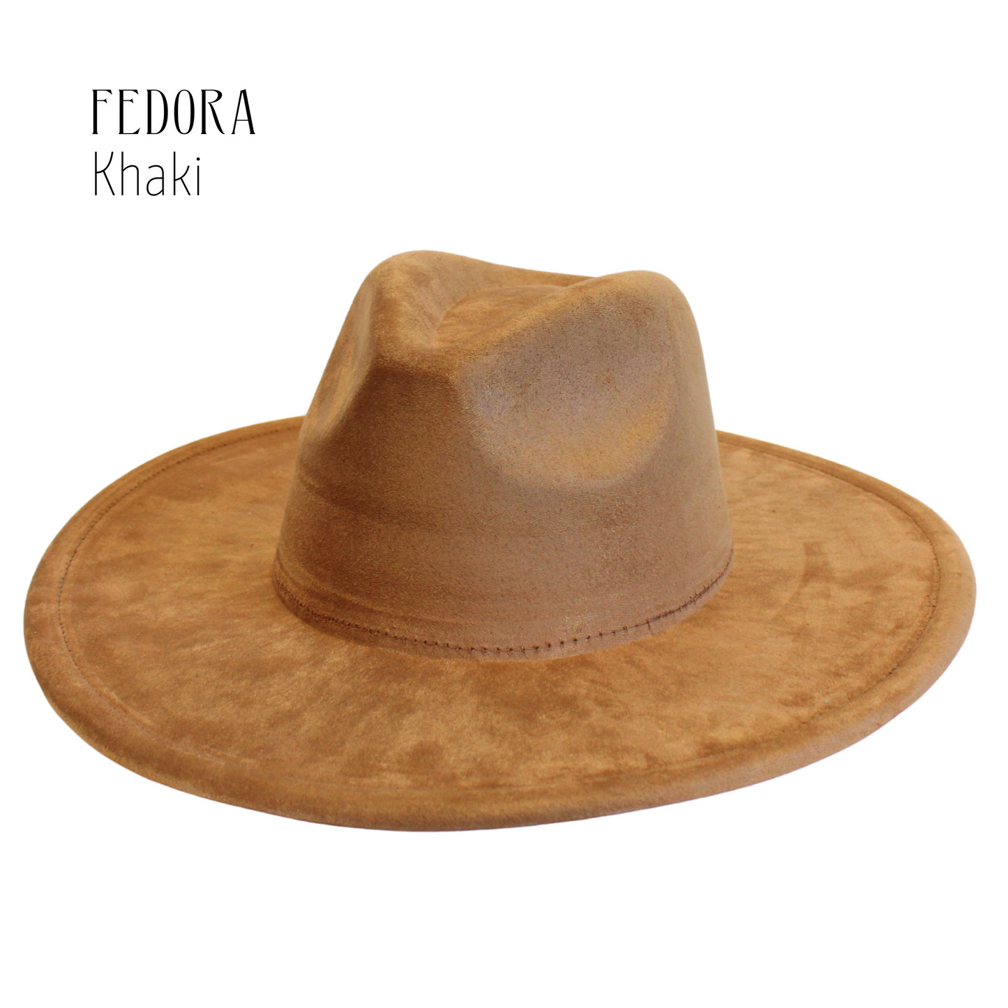 Vegan Suede Blank Rancher Crown Fedora – Adjustable Hat for DIY & Hat Burning