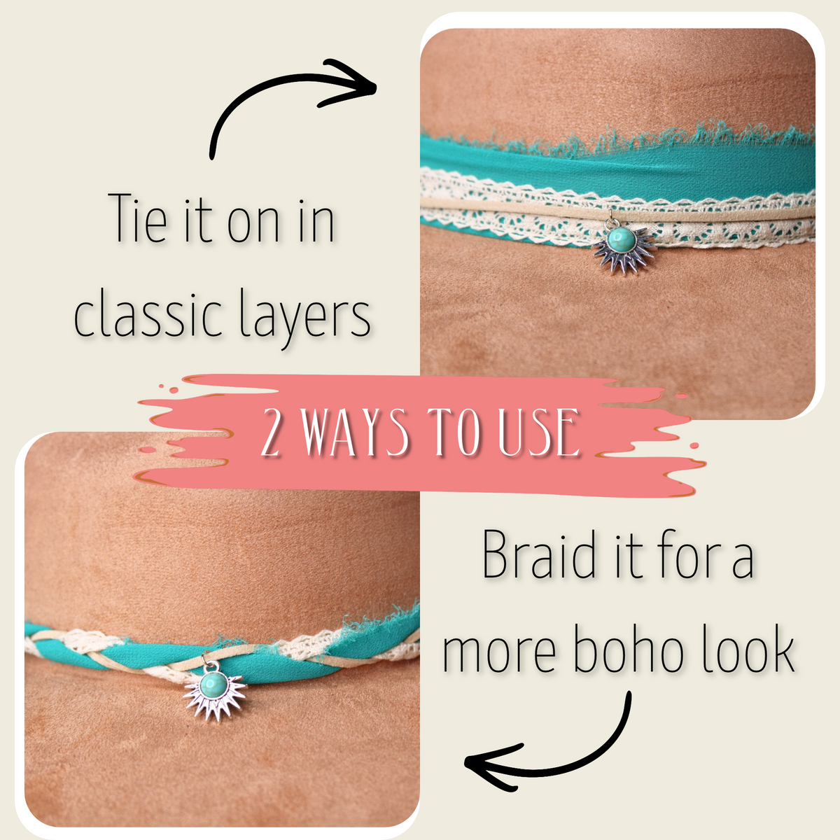 Teal Horizon DIY Hat Band Kit – Turquoise Western Boho Hat Accessory