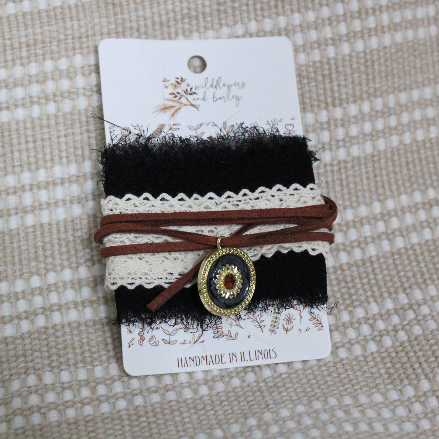 Midnight Sunflower DIY Hat Band Kit | Black, Cream & Brown Western Hat Band