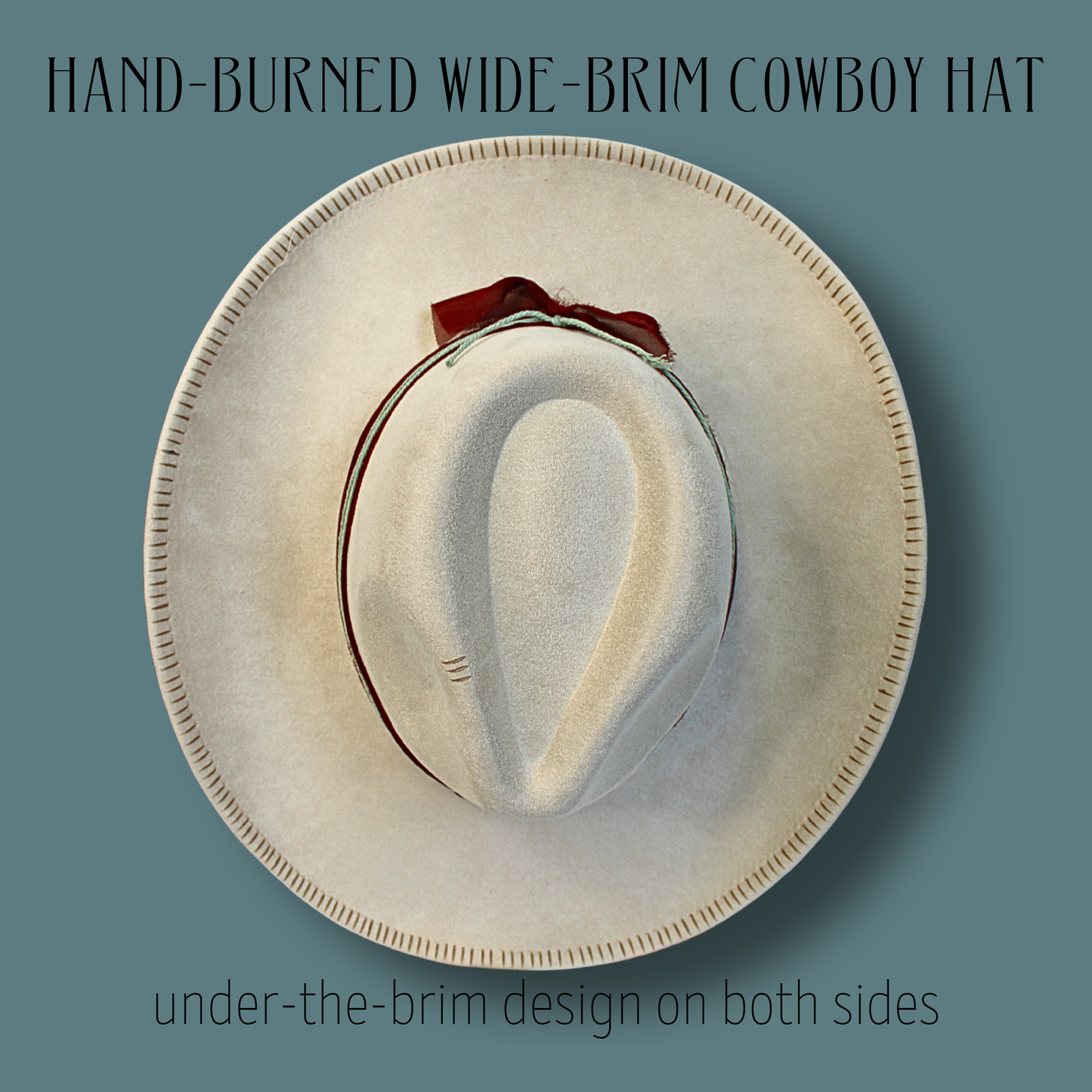 Sunflower Wide Brim Cowboy Hat – Hand-Burned Western Hat with Adjustable Fit | Boho Floral Cowboy Hat Handmade in Illinois