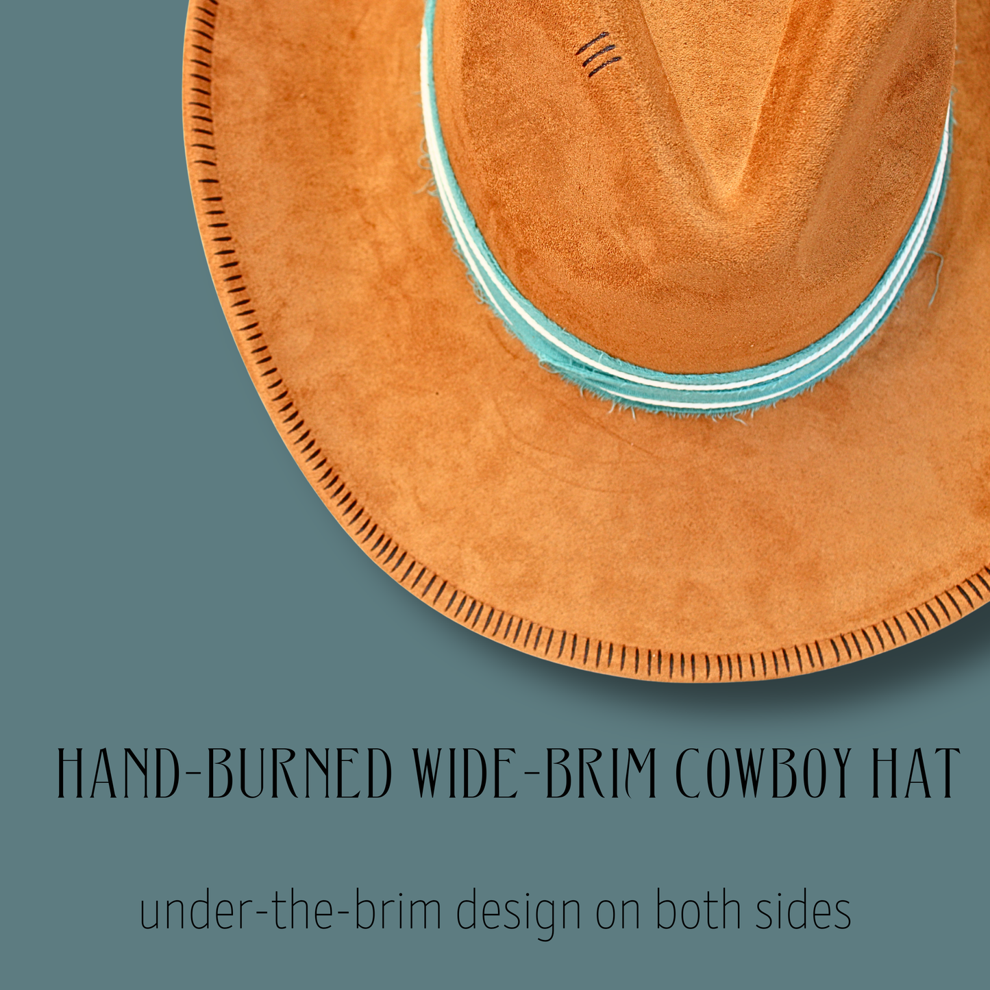 Sunflower Wide Brim Cowboy Hat – Hand-Burned Western Hat with Adjustable Fit | Boho Floral Cowboy Hat Handmade in Illinois