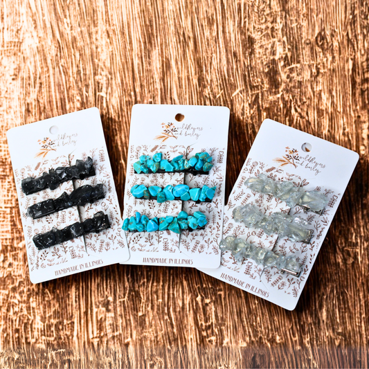 Handmade Crystal Hat Clips 3-Pack